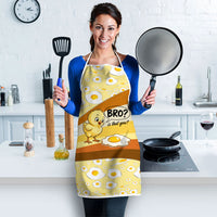 Funny Chick World Egg Day Apron Retro Cartoon Chick And Fried Egg Comic Quote