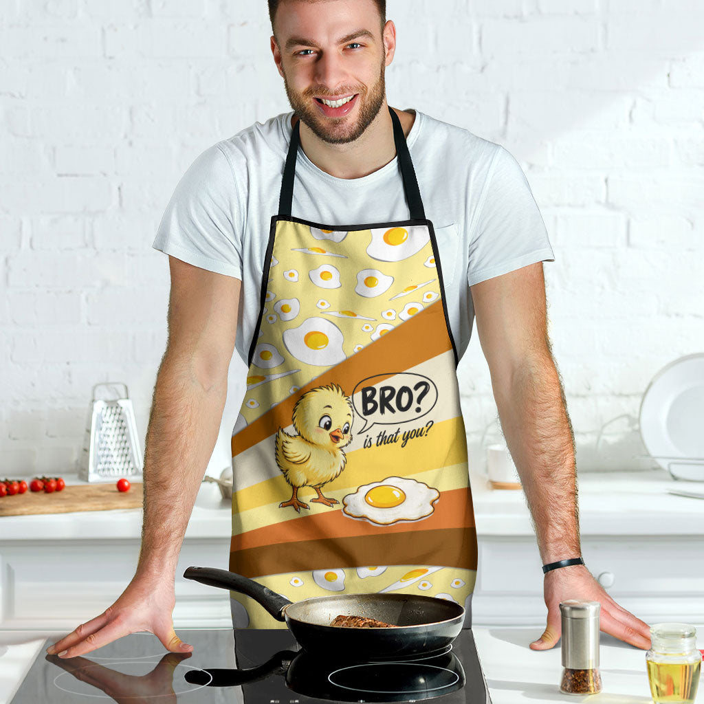 Funny Chick World Egg Day Apron Retro Cartoon Chick And Fried Egg Comic Quote