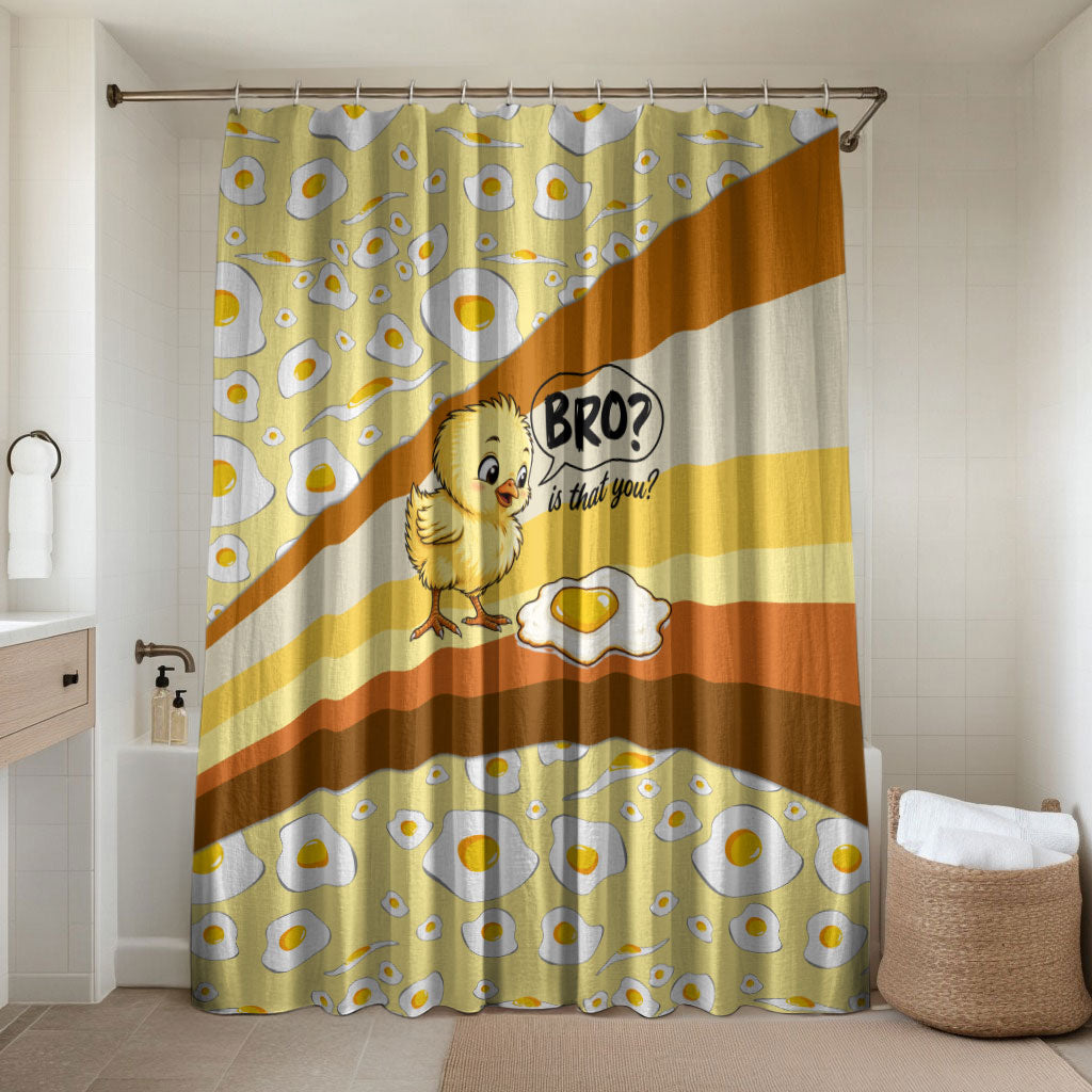 Funny Chick World Egg Day Bathroom Set Retro Cartoon Chick And Fried Egg Comic Quote