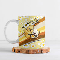 Funny Chick World Egg Day Ceramic Mug Retro Cartoon Chick And Fried Egg Comic Quote