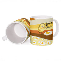 Funny Chick World Egg Day Ceramic Mug Retro Cartoon Chick And Fried Egg Comic Quote