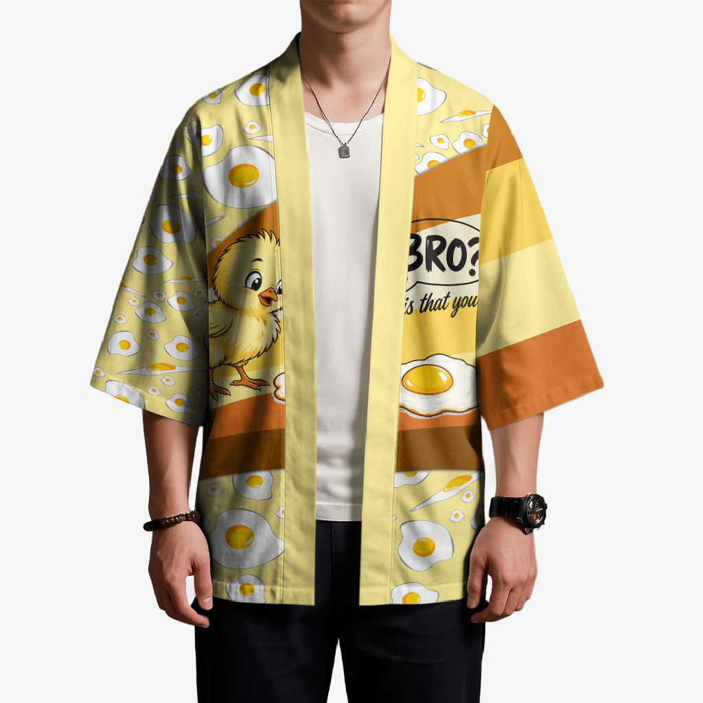 Funny Chick World Egg Day Kimono Retro Cartoon Chick And Fried Egg Comic Quote