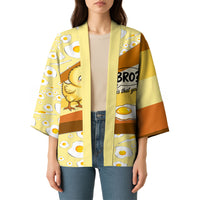 Funny Chick World Egg Day Kimono Retro Cartoon Chick And Fried Egg Comic Quote