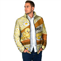 Funny Chick World Egg Day Padded Jacket Retro Cartoon Chick And Fried Egg Comic Quote