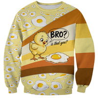 Funny Chick World Egg Day Sweatshirt Retro Cartoon Chick And Fried Egg Comic Quote