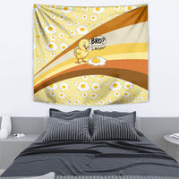 Funny Chick World Egg Day Tapestry Retro Cartoon Chick And Fried Egg Comic Quote