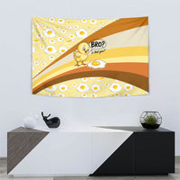 Funny Chick World Egg Day Tapestry Retro Cartoon Chick And Fried Egg Comic Quote