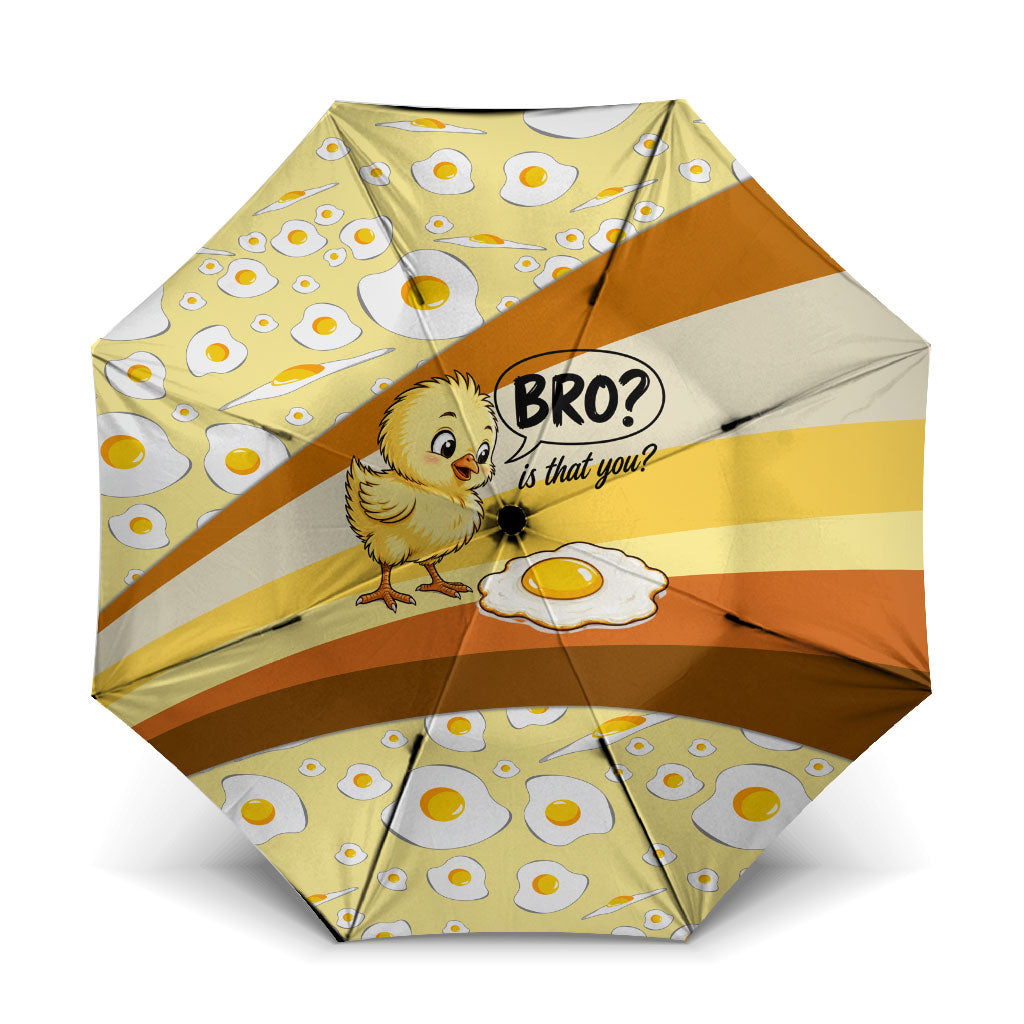 Funny Chick World Egg Day Umbrella Retro Cartoon Chick And Fried Egg Comic Quote