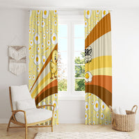Funny Chick World Egg Day Window Curtain Retro Cartoon Chick And Fried Egg Comic Quote