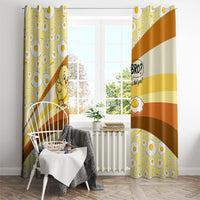 Funny Chick World Egg Day Window Curtain Retro Cartoon Chick And Fried Egg Comic Quote