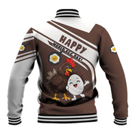 Hen And Egg World Egg Day Baseball Jacket Who Came First Cute Cartoon Hen And Egg