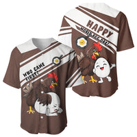 Hen And Egg World Egg Day Baseball Jersey Who Came First Cute Cartoon Hen And Egg