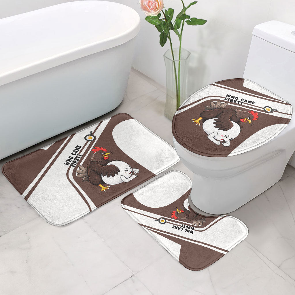 Hen And Egg World Egg Day Bathroom Set Who Came First Cute Cartoon Hen And Egg
