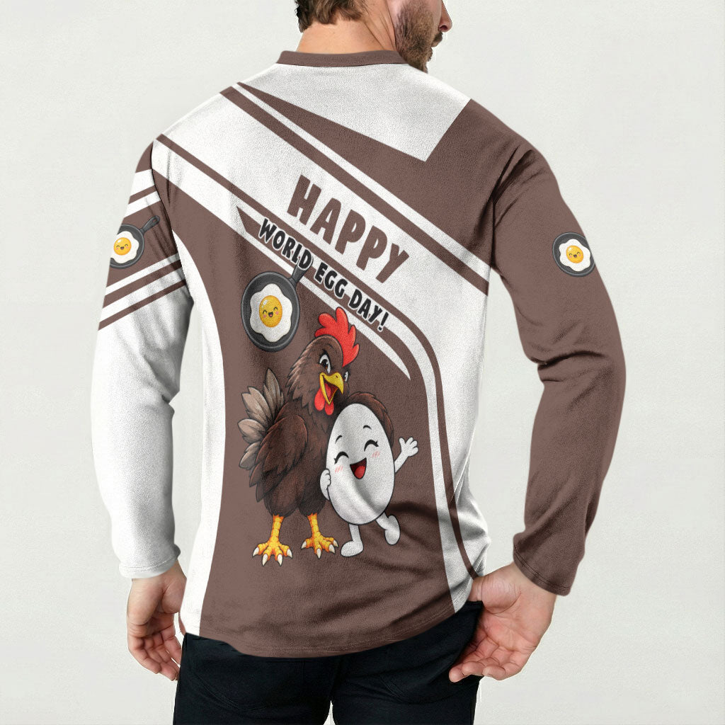 Hen And Egg World Egg Day Button Sweatshirt Who Came First Cute Cartoon Hen And Egg