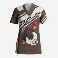 Hen And Egg World Egg Day Scrub Top Who Came First Cute Cartoon Hen And Egg