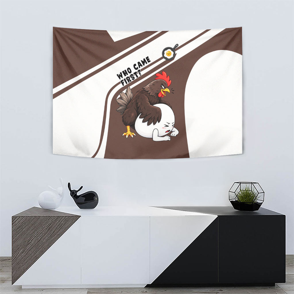 Hen And Egg World Egg Day Tapestry Who Came First Cute Cartoon Hen And Egg