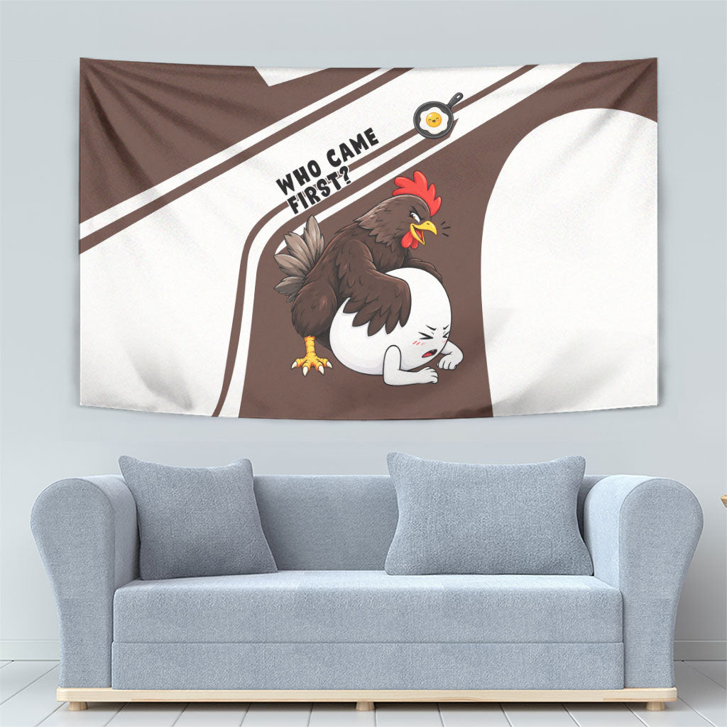 Hen And Egg World Egg Day Tapestry Who Came First Cute Cartoon Hen And Egg