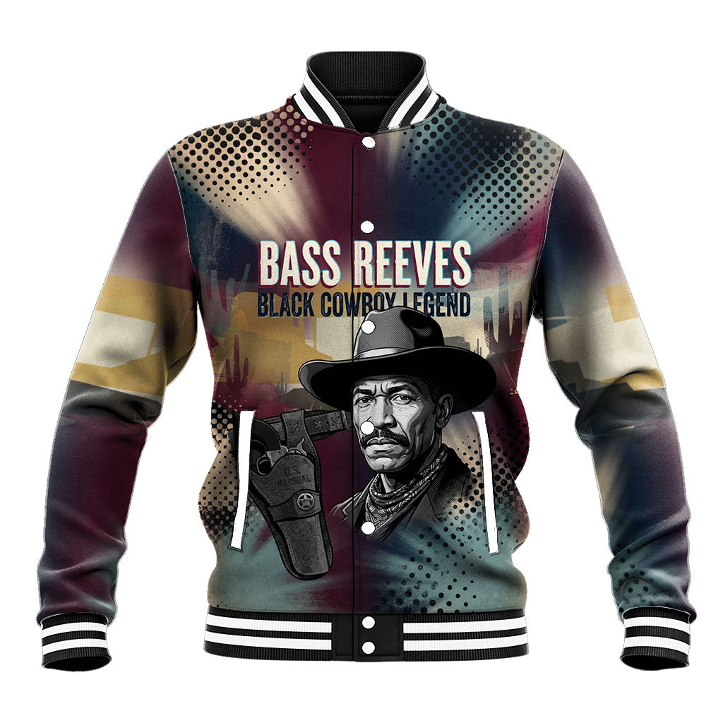 Bass Reeves Black Cowboy Legend Baseball Jacket Vintage Pop Art US Marshal Horse Desert