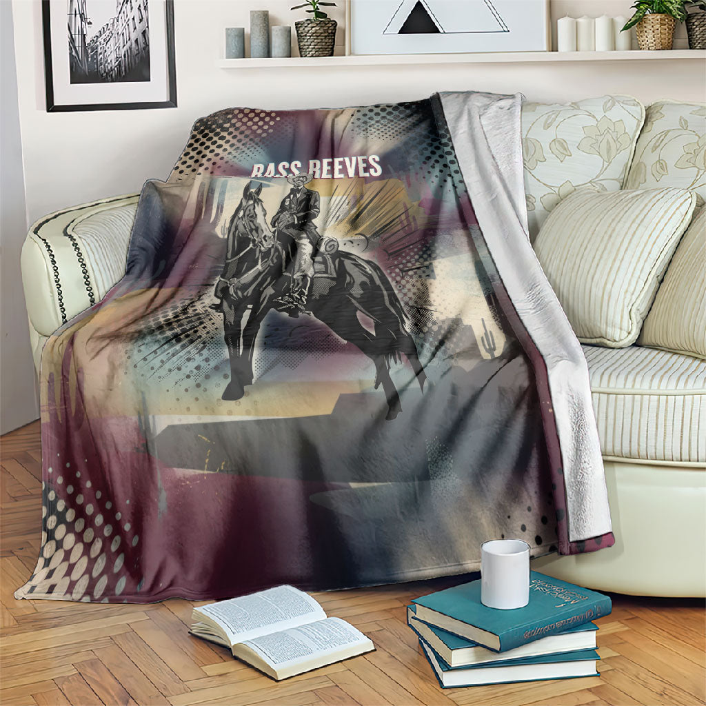 Bass Reeves Black Cowboy Legend Blanket Vintage Pop Art US Marshal Horse Desert