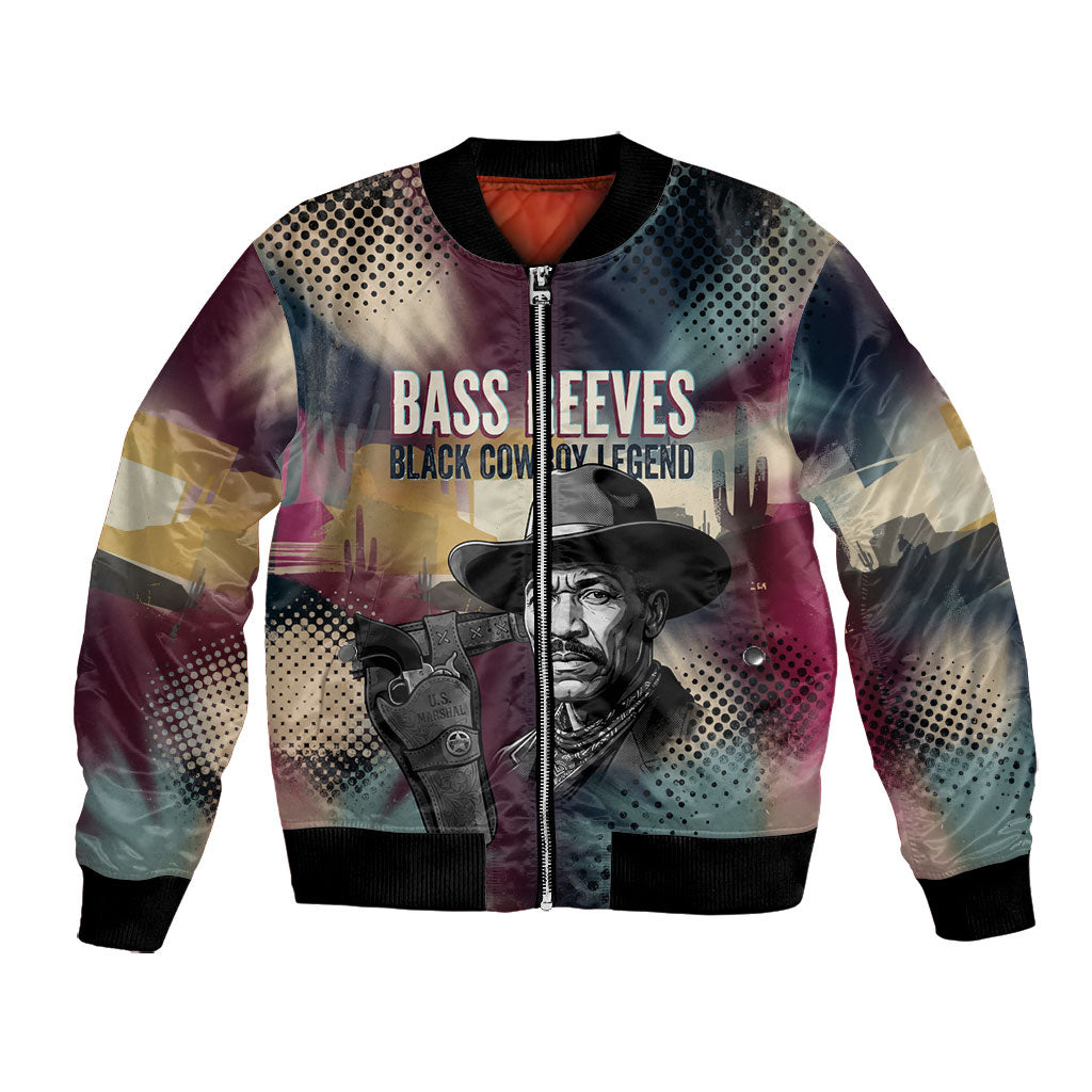 Bass Reeves Black Cowboy Legend Bomber Jacket Vintage Pop Art US Marshal Horse Desert