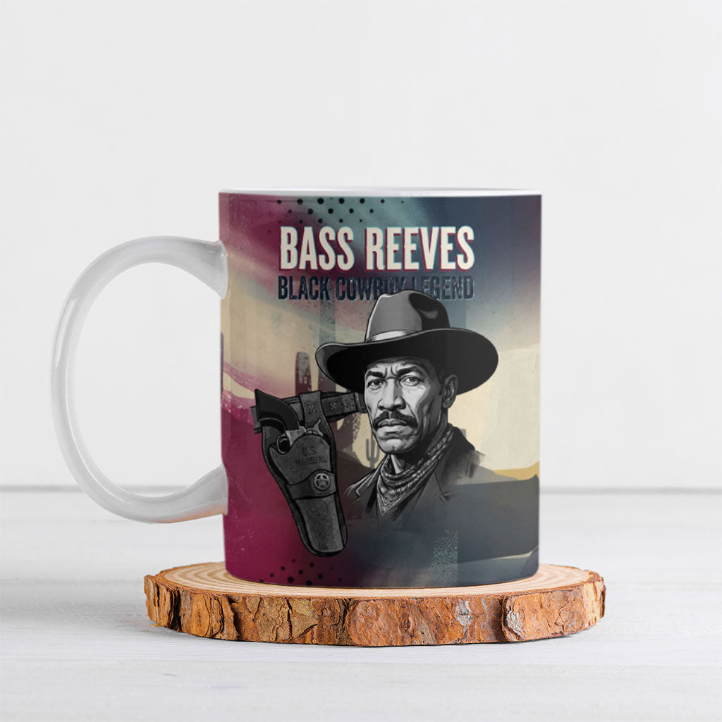 Bass Reeves Black Cowboy Legend Ceramic Mug Vintage Pop Art US Marshal Horse Desert