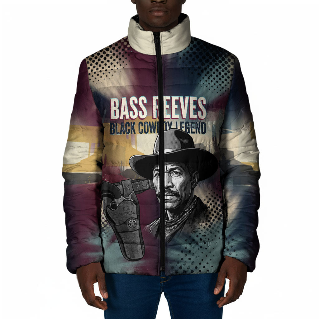 Bass Reeves Black Cowboy Legend Padded Jacket Vintage Pop Art US Marshal Horse Desert