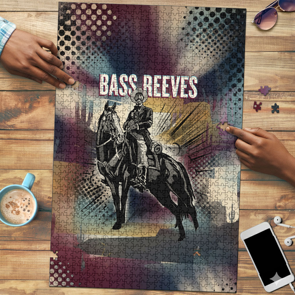 Bass Reeves Black Cowboy Legend Puzzle Vintage Pop Art US Marshal Horse Desert