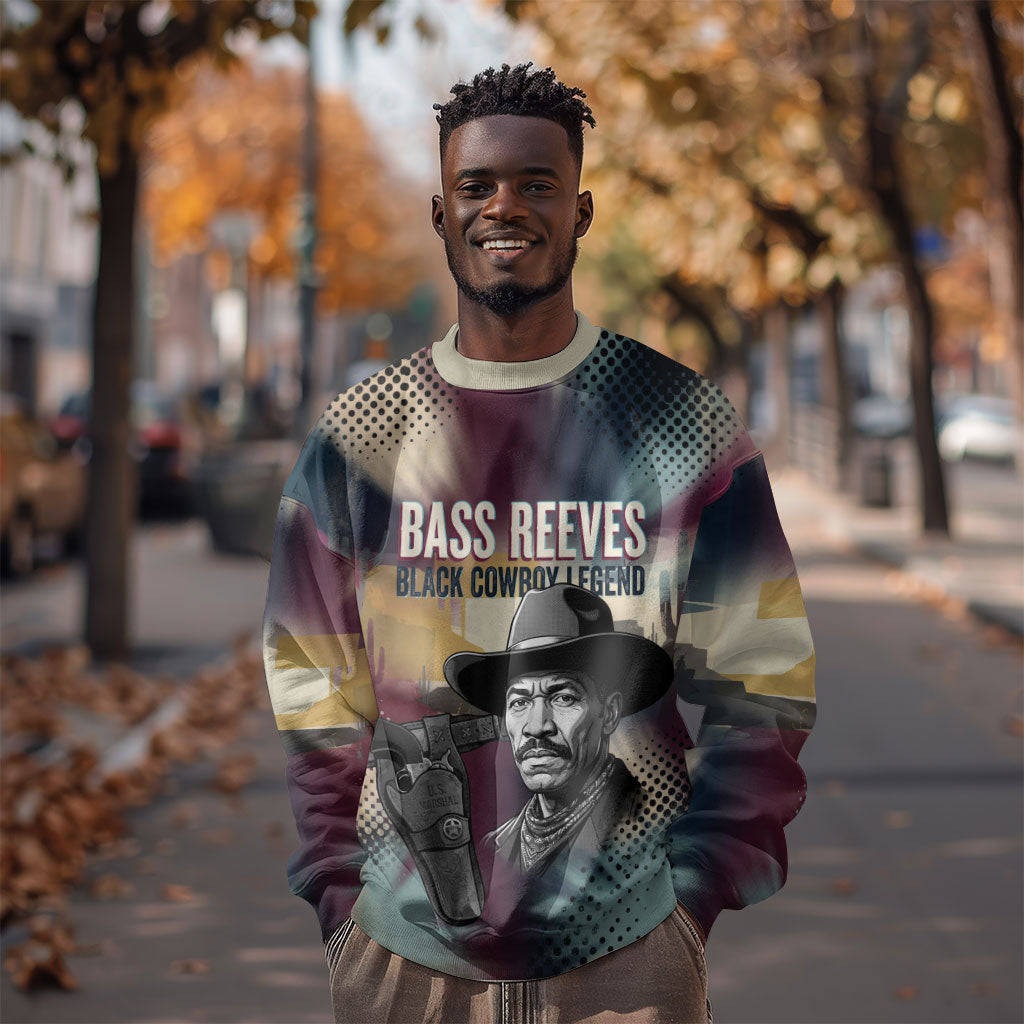 Bass Reeves Black Cowboy Legend Sweatshirt Vintage Pop Art US Marshal Horse Desert