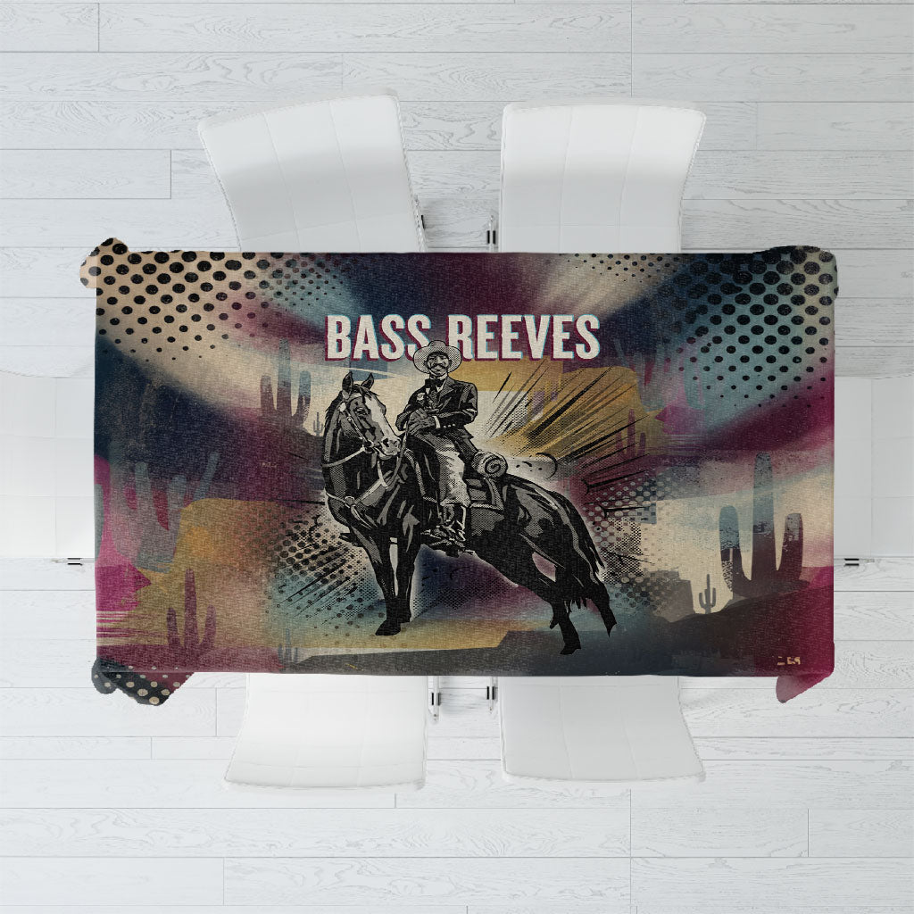 Bass Reeves Black Cowboy Legend Tablecloth Vintage Pop Art US Marshal Horse Desert