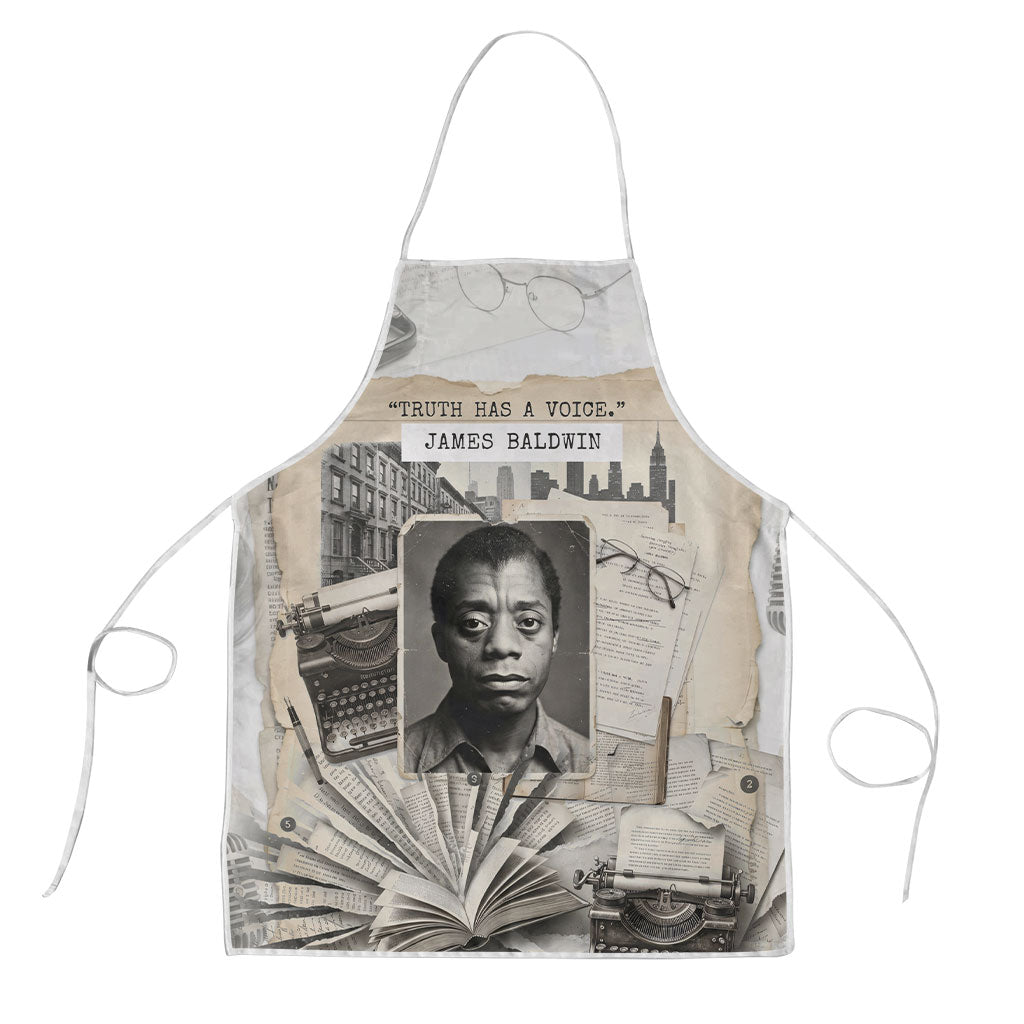 James Baldwin Truth Has A Voice Apron Vintage Newspaper Collage Book Writer