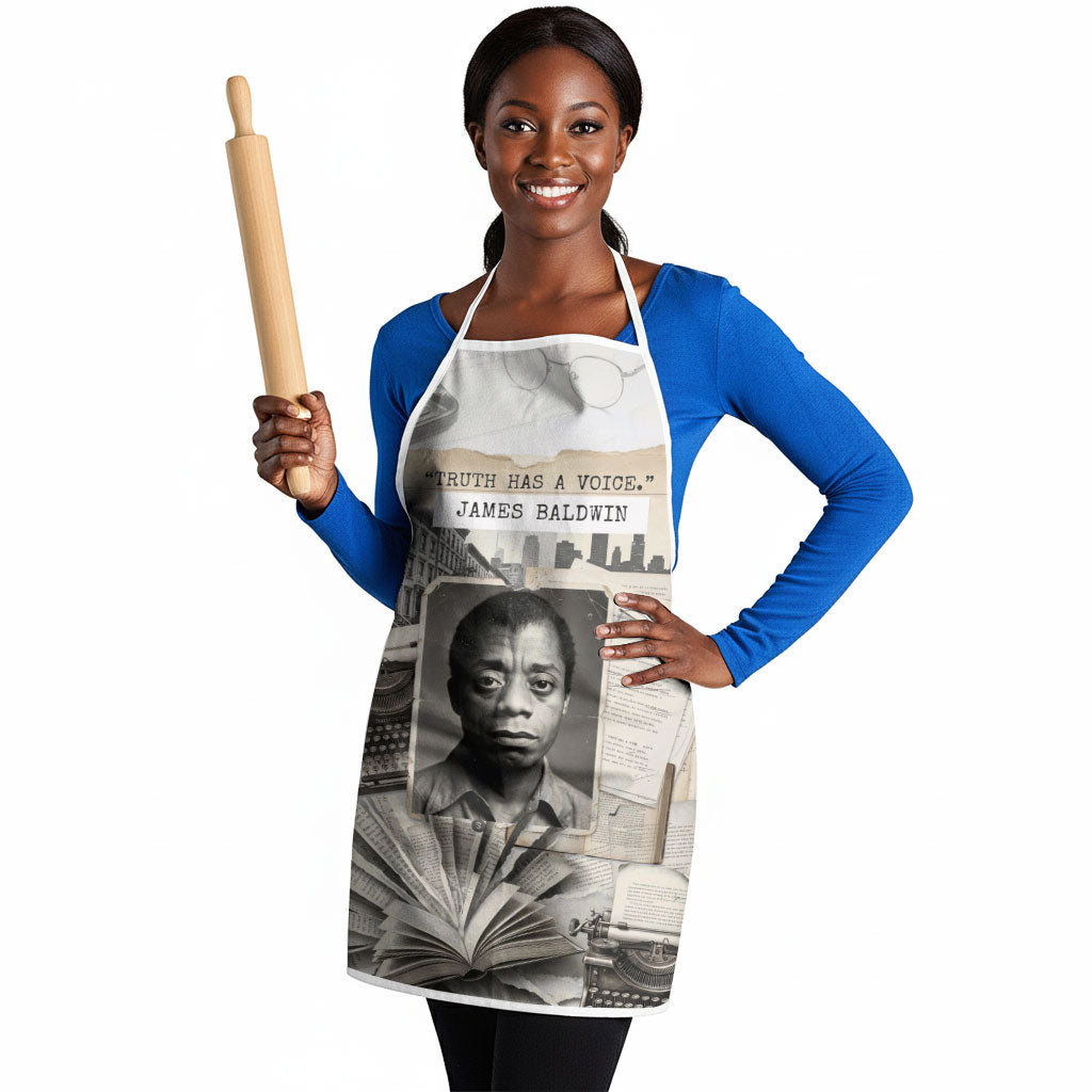 James Baldwin Truth Has A Voice Apron Vintage Newspaper Collage Book Writer