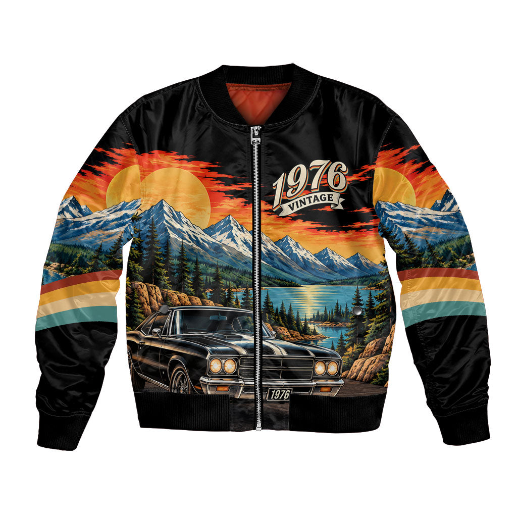 50th Birthday 1976 Bomber Jacket Not Older Just Vintage Retro Sunset Mountain