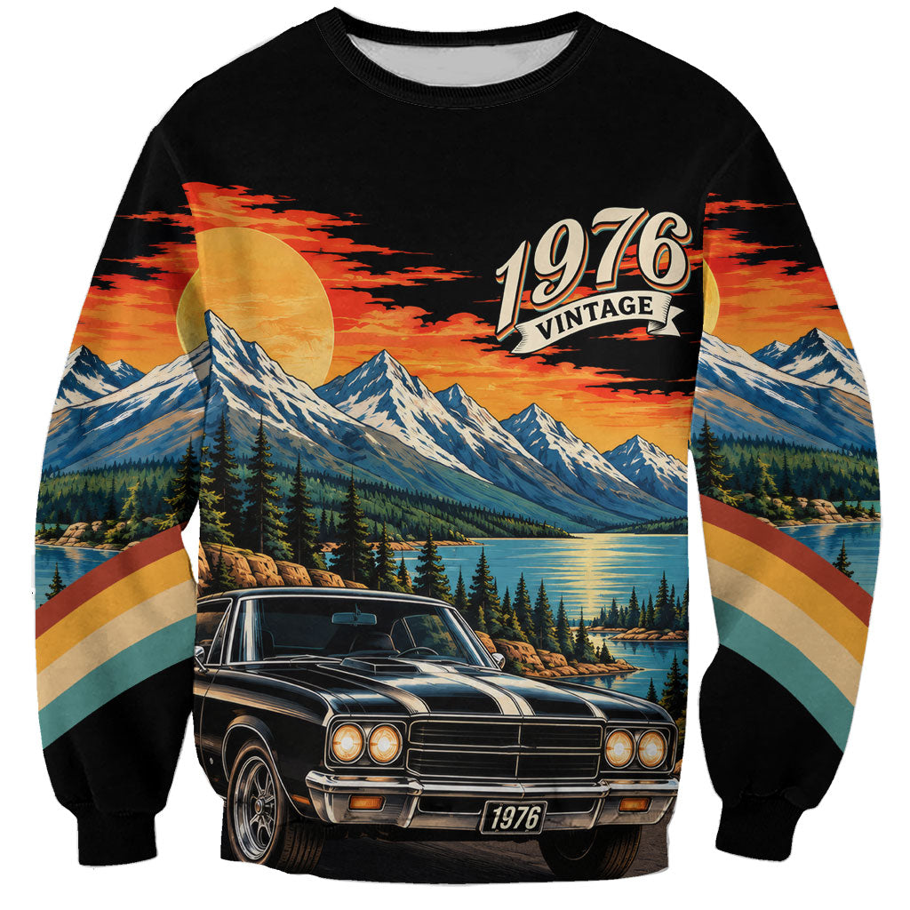 50th Birthday 1976 Sweatshirt Not Older Just Vintage Retro Sunset Mountain
