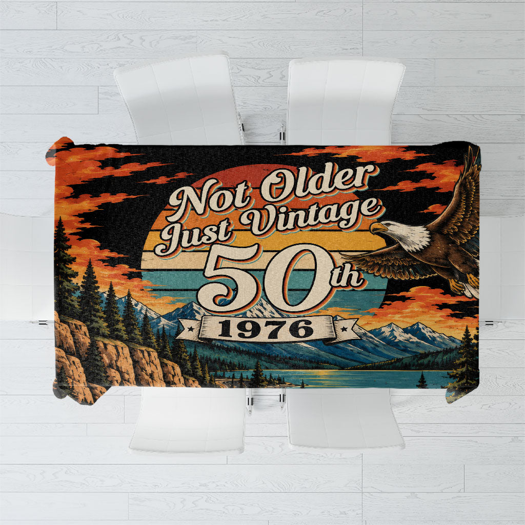 50th Birthday 1976 Tablecloth Not Older Just Vintage Retro Sunset Mountain