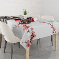 Shiba Inu Samurai Tablecloth Japanese Cherry Blossom Warrior Dog Art