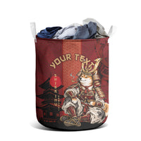 Personalized Shiba Inu Samurai Laundry Basket Japanese Warrior Dog Torii Gate Art