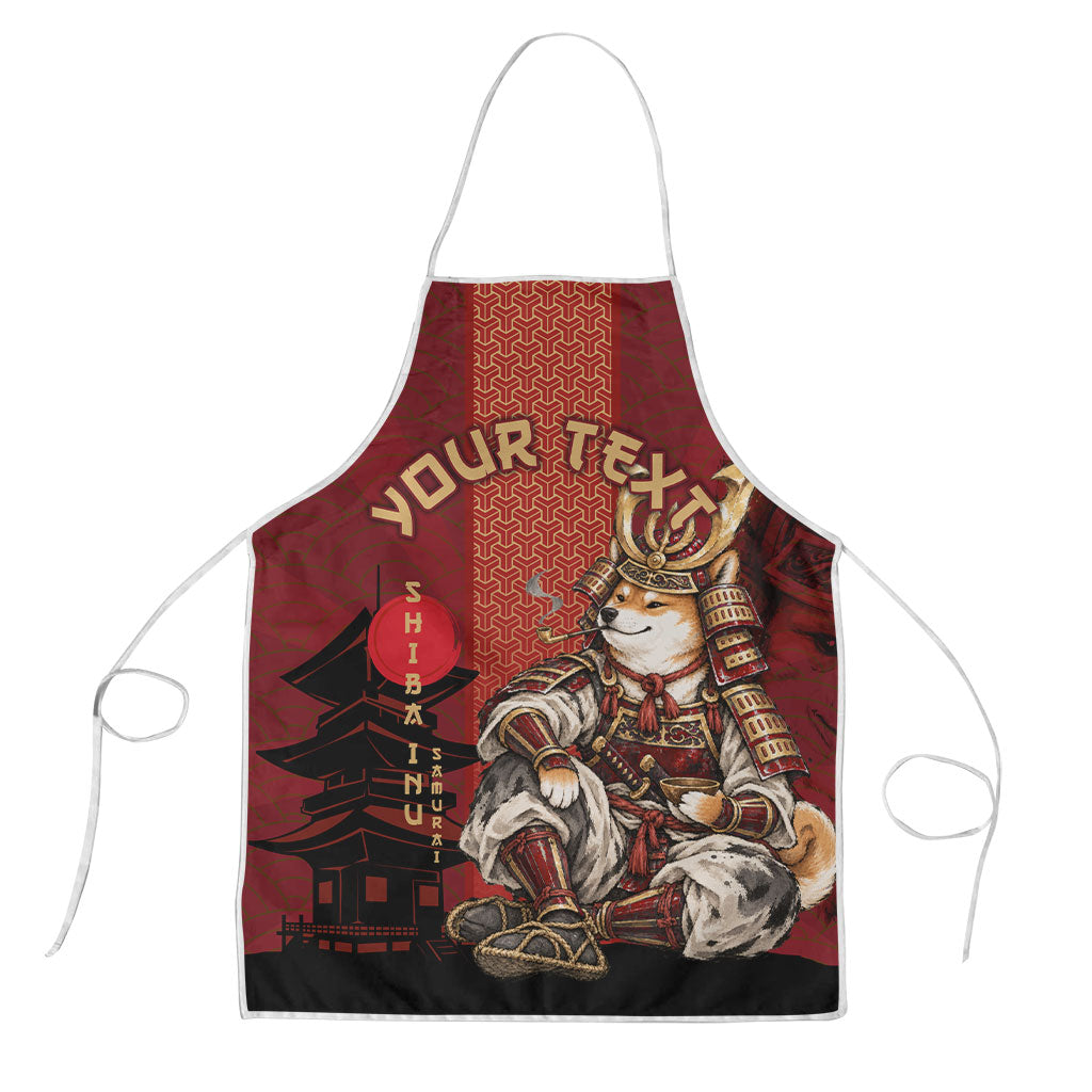 Personalized Shiba Inu Samurai Apron Japanese Warrior Dog Torii Gate Art