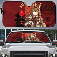Personalized Shiba Inu Samurai Auto Sun Shade Japanese Warrior Dog Torii Gate Art