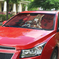 Personalized Shiba Inu Samurai Auto Sun Shade Japanese Warrior Dog Torii Gate Art