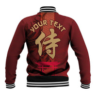 Personalized Shiba Inu Samurai Baseball Jacket Japanese Warrior Dog Torii Gate Art