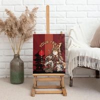 Personalized Shiba Inu Samurai Canvas Wall Art Japanese Warrior Dog Torii Gate Art