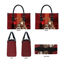 Personalized Shiba Inu Samurai Leather Bag Japanese Warrior Dog Torii Gate Art