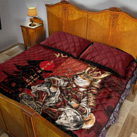 Personalized Shiba Inu Samurai Quilt Bed Set Japanese Warrior Dog Torii Gate Art