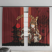 Personalized Shiba Inu Samurai Window Curtain Japanese Warrior Dog Torii Gate Art