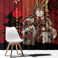 Personalized Shiba Inu Samurai Window Curtain Japanese Warrior Dog Torii Gate Art
