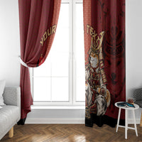 Personalized Shiba Inu Samurai Window Curtain Japanese Warrior Dog Torii Gate Art