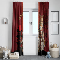 Personalized Shiba Inu Samurai Window Curtain Japanese Warrior Dog Torii Gate Art