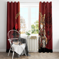 Personalized Shiba Inu Samurai Window Curtain Japanese Warrior Dog Torii Gate Art
