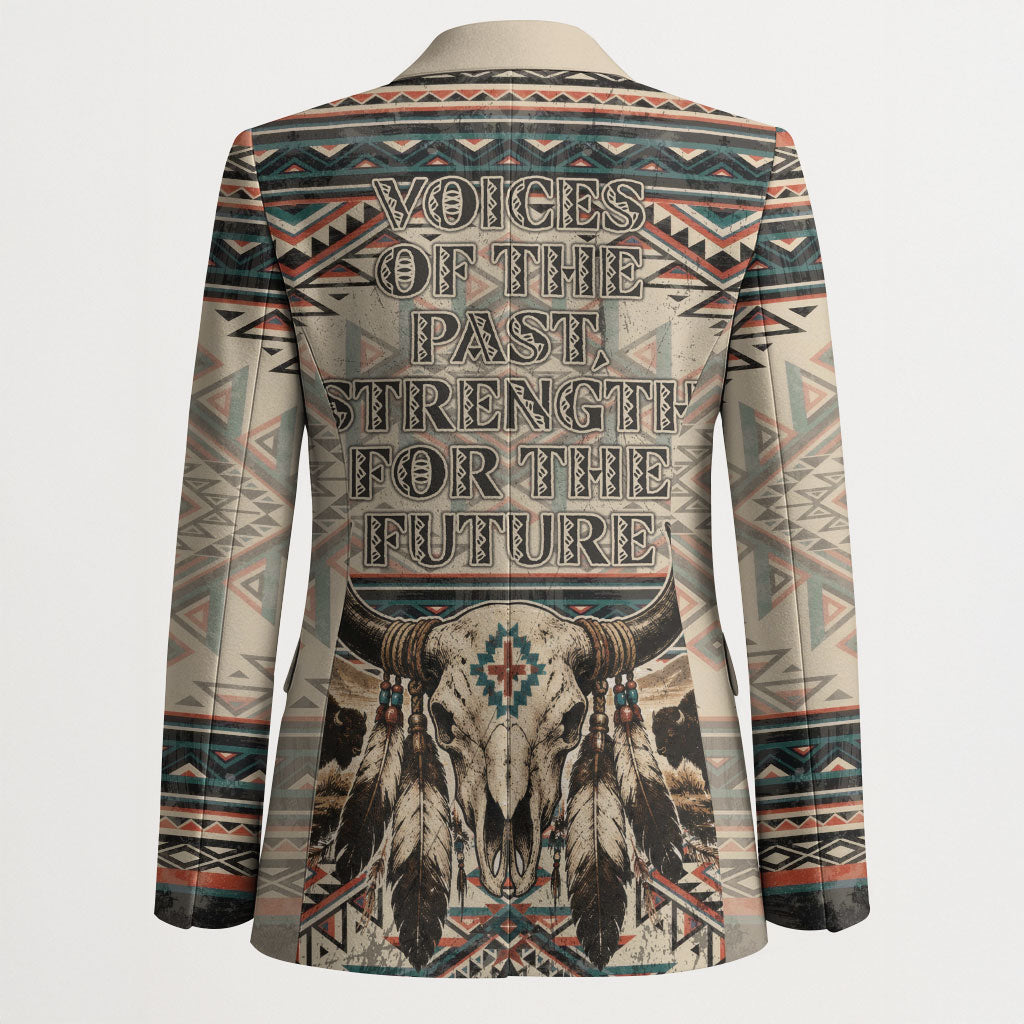 Native American Chief Eagle Blazer Southwestern Tribal Geometric Bison Skull Art