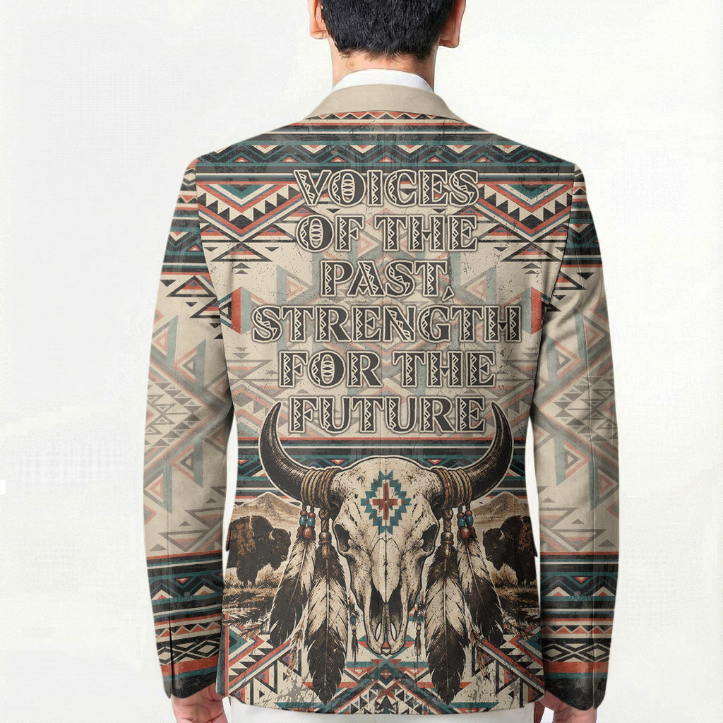 Native American Chief Eagle Blazer Southwestern Tribal Geometric Bison Skull Art